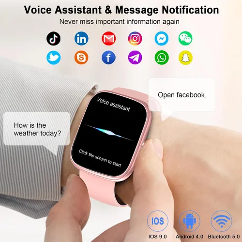Miniatura 3 de Reloj inteligente para mujer (respuesta/hacer llamadas), reloj inteligente HD de 1.91 pulgadas con frecuencia cardíaca, monitor de sueño, podómetro