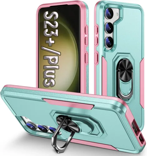 Miniatura 22 de Funda protectora diseñada para Galaxy S23 con soporte, a prueba de caídas militares, a prueba de golpes, a prueba de polvo, para Samsung S23, rosa