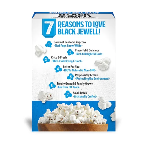 Miniatura 3 de Black Jewell Palomitas de maíz gourmet blancas para microondas, simplemente sal marina, 10.5 onzas (paquete de 3)