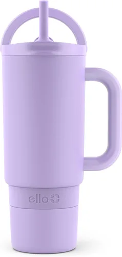 Miniatura 25 de Ello Port - Vaso de 40 onzas con asa de transporte y asa integrada, botella de agua reutilizable de acero inoxidable aislada al vacío, taza de viaje