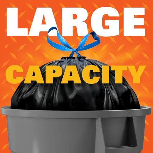 Miniatura 6 de Bolsas de basura extra grandes Hefty Strong, negras, 33 galones, 48