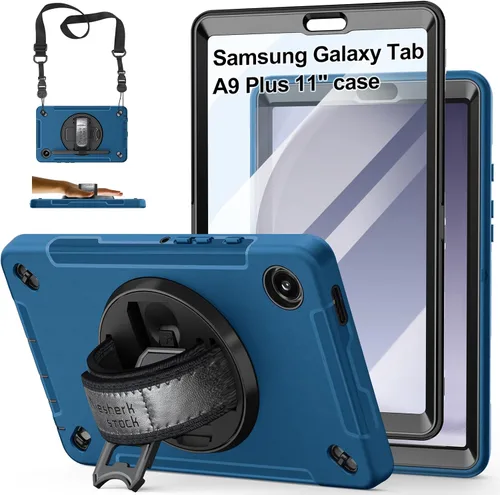 Miniatura 13 de Funda para Galaxy Tab Active 5 Pro 2025/4 Pro 2022/2019 de 10.1 Pulgadas: TPU con Soporte - Protector de Pantalla - Correa de Mano - Correa de Negro
