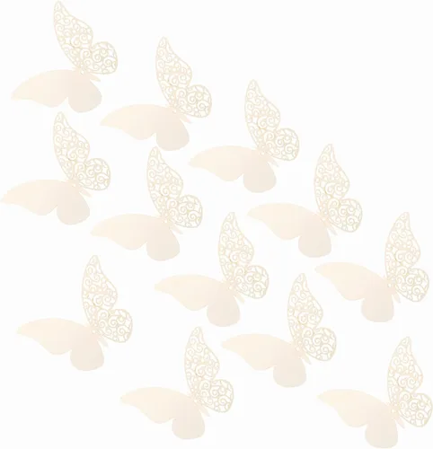 Miniatura 6 de 24 calcomanías de pared de mariposa 3D, decoración de pared de bricolaje, mariposas de papel extraíbles, decoración de dormitorio de niños y boda