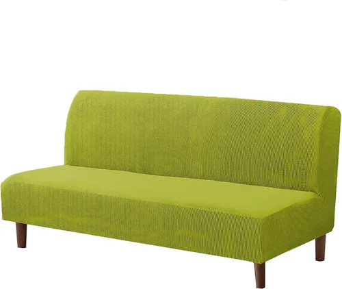 Miniatura 6 de Funda elástica para sofá de futón sin brazos, fundas de sofá y cama de forro polar a cuadros, fundas protectoras lavables para muebles con parte