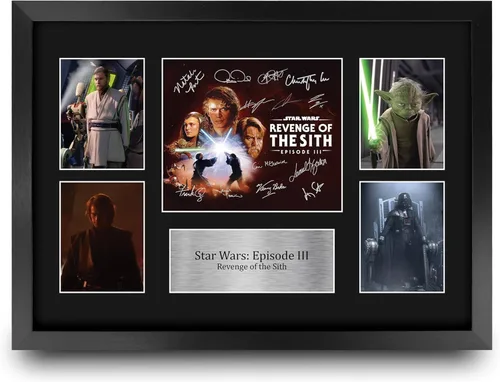 Miniatura 26 de HWC Trading Star Wars Episodio 1 La Amenaza Fantasma Regalos Presentación Impresa Autografiada Montaje para Fans de Recuerdos de Películas - 16" x