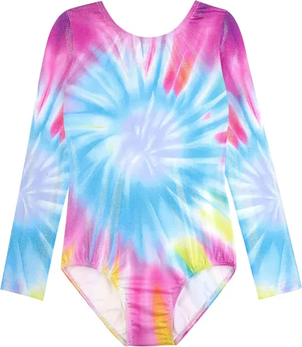 Miniatura 40 de HOZIY - Leotardos de manga larga para niñas, de gimnasia, para niños pequeños, trajes florales de unicornio, galaxia, arco iris, patrón de rayas