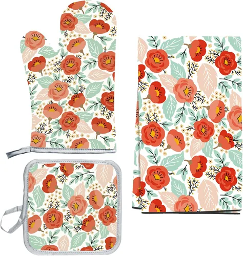 Miniatura 14 de 5 Pcs Kitchen Stuff Accessories, Kitchen Oven Mitts and Pot Holders Sets with Cooking Kitchen Aprons for Women,Gifts for Women 5 piezas