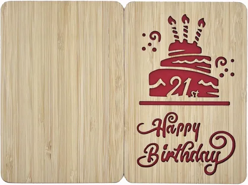 Miniatura 6 de Tarjeta de felicitación de feliz cumpleaños número 21, tarjeta de cumpleaños hecha a mano, tarjetas de felicitación de madera, tarjeta de cumpleaños