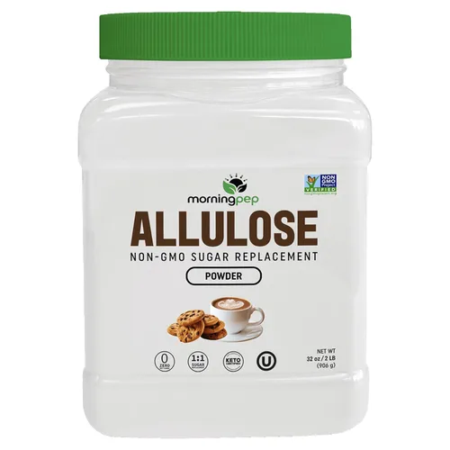 Morning Pep Edulcorante de Alulosa 2 lb – Alternativa de Azúcar Sin Calorías, 100% Puro, Sin Eritritol, Verificado por el Proyecto No-OMG,