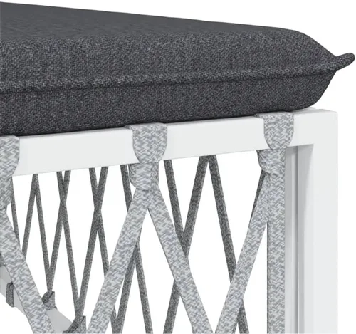 Miniatura 7 de 4-Piece Patio Lounge Set with Cushions White Steel Outdoor Furniture Set for Balcony Porch Garden Small Space Modern Conversation Seating White/2x