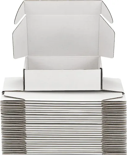 Miniatura 10 de Cajas de envío pequeñas de 9 x 6 x 2 pulgadas (paquete de 25) – Cajas de cartón corrugado blancas resistentes para pequeñas empresas, comercio Blanco