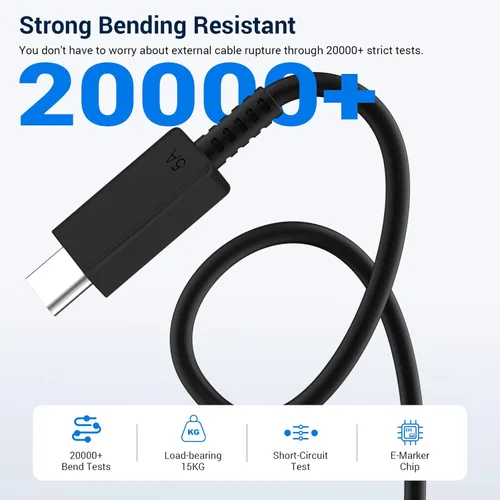 Miniatura 5 de Paquete de 2 cables de carga Samsung de 6 pies, 100 W/5 A, cable de carga rápida tipo C a tipo C, para Galaxy S25/S24/S23/S22/S21 Edge/Ultra/Note