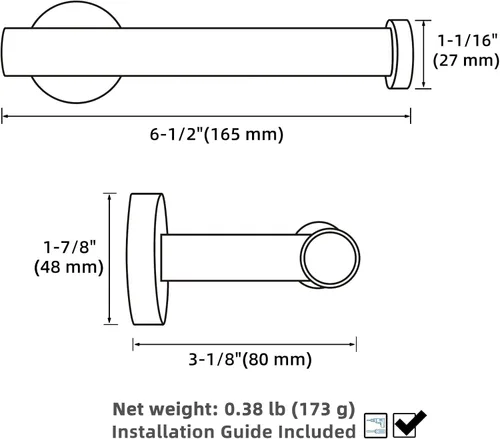 Miniatura 9 de APLusee Soporte de papel higiénico de níquel cepillado, soporte de papel higiénico de acero inoxidable 304 para pared de baño, dispensador de rollos