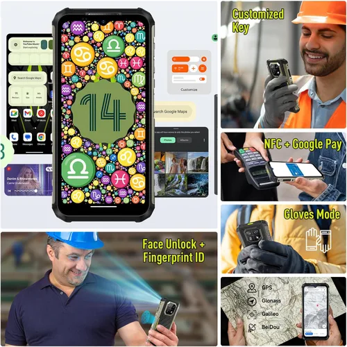 Miniatura 8 de Ulefone Armor 22 Smartphone resistente desbloqueado, 64 MP + 64 MP, Helio G96 16 GB RAM 128 GB ROM, pantalla de 6.58 pulgadas FHD+ 120Hz, batería