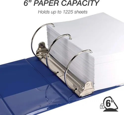Miniatura 400 de Samsill - Carpeta duradera de 5 pulgadas, fabricada en los Estados Unidos, con anillos en D, transparente y personalizable, color blanco
