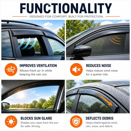 Miniatura 6 de Protectores de lluvia adhesivos 2017-2025 para Mazda CX-5 - Deflectores de visera de ventana lateral Sport Touring Grand Touring Signature