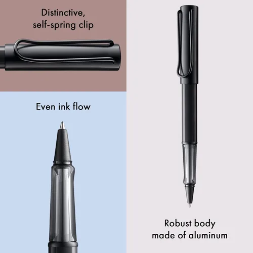 Miniatura 3 de Lamy AL-star black - Bolígrafo roller con agarre transparente y ergonómico y ancho de línea M - cuerpo de aluminio ligero - incluye recambio de Negro