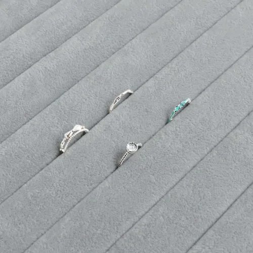 Miniatura 51 de Wuligirl - Joyero organizador de terciopelo para aretes, collares y pulseras con tapa transparente de exhibición, almacenamiento de joyas