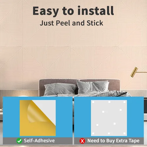 Miniatura 6 de Art3d Paquete de 6 paneles de pared acústicos autoadhesivos para decoración del hogar, paneles insonorizados de 24 x 24 pulgadas para oficina