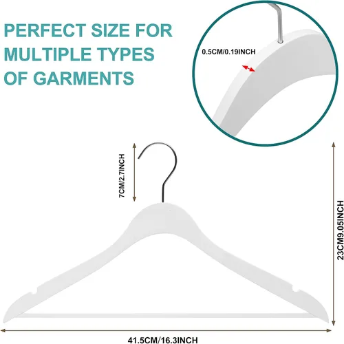 Miniatura 5 de Percha de ropa de madera ultra fina de lujo que ahorra 100 grados con barra cuadrada para pantalones, lo mejor para camisas, blusas, pantalones