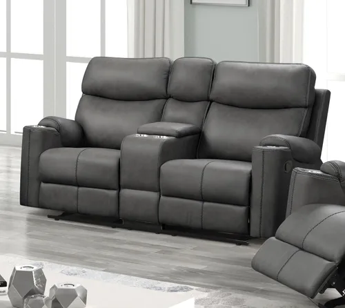 Miniatura 24 de Betsy Furniture Juego de sofá reclinable de microfibra para sala de estar 8007 (topo, sofá+sofá biplaza+sillón reclinable)