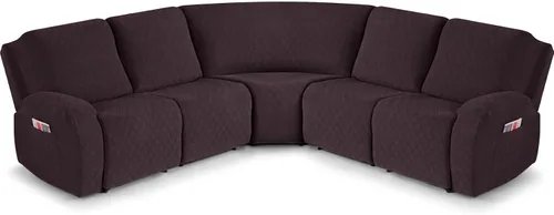 Miniatura 9 de VANSOFY Fundas de Sofá Seccional Reclinable Extra Grandes, Fundas Lavables de 5 Piezas para Sofá Seccional en Forma de L con Asiento de Esquina