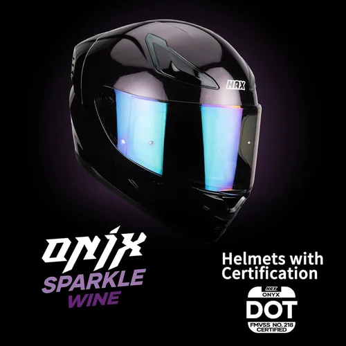 Miniatura 6 de HAX Onix - Cascos de motocicleta de cara completa aprobados por DOT, listo para Pinlock y ranura para intercomunicador, motocicleta Powersports