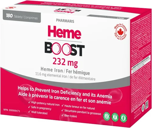 Miniatura 9 de Hemeboost 11.6 mg (pastillas de hierro hemo de 232 mg), suplemento de hierro de alta potencia para mujeres y hombres, alta absorción y suave