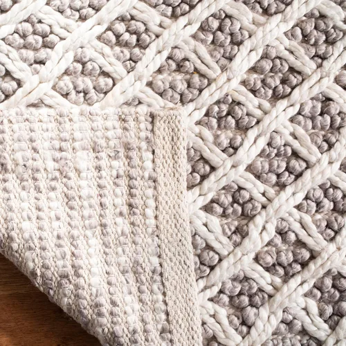 Miniatura 9 de SAFAVIEH Natura Collection - Alfombra de pasillo, 2 pies 3 pulgadas x 8 pies, gris y beige, viscosa y lana hecha a mano, ideal para zonas de alto