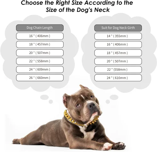 Miniatura 6 de Collar de cadena de oro para perro, collar de cadena de metal de 18 quilates, collar de perro con eslabones cubanos con diseño de hebilla segura