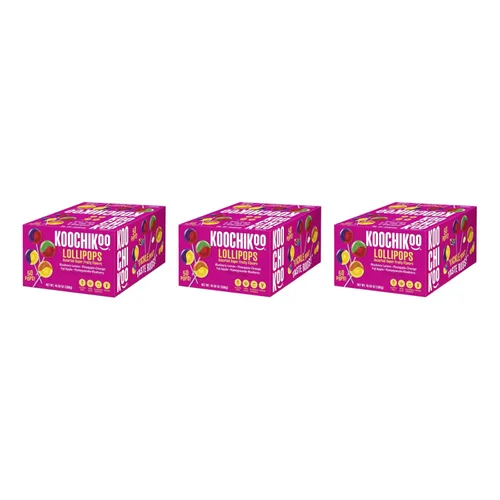 Miniatura 6 de Koochikoo Caja variada de paletas sin azúcar, sabores de frutas surtidos, sin azúcar añadido, sin gluten y certificado vegano, paletas/caja de 50 CT