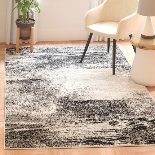 Miniatura 55 de SAFAVIEH, colección Adirondack - Alfombra de 6 x 9 pies, plateada/multicolor, abstracta, moderna, no desprende pelo, de fácil cuidado, para zonas