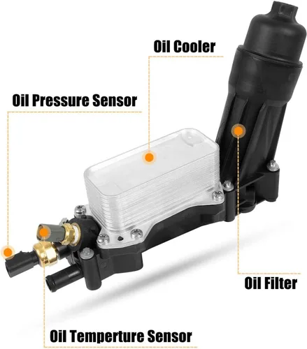 Miniatura 4 de Adaptador de carcasa de filtro de enfriador de aceite de motor compatible con Jeep Wrangler Dodge Charger Chrysler Town&Country de 3.6L 2014-2017