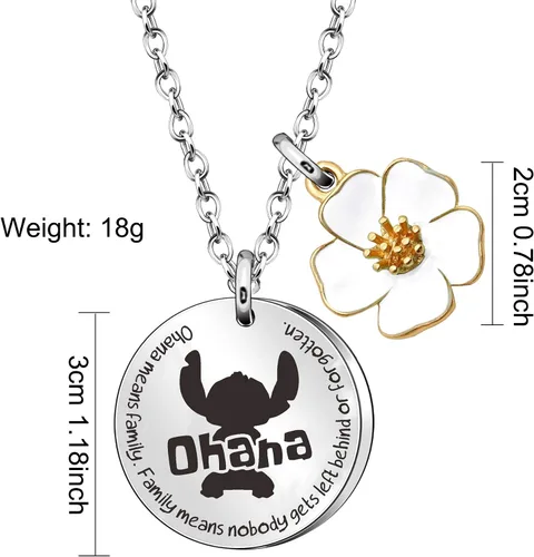 Miniatura 2 de Maxforever - Collar familiar Ohana Means - Family Means Nobody Gets Left Behind or Forgotten, bonito collar de puntada, regalo para hija, hijo