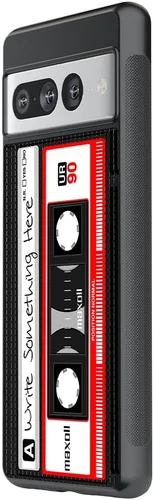 Miniatura 4 de Funda de goma negra personalizada con cinta de casete compatible con Google Pixel 10, 10 Pro, 10 Pro XL, 9a, 9 Pro, Pixel 9, Pixel 9 Pro XL, 8a, 8