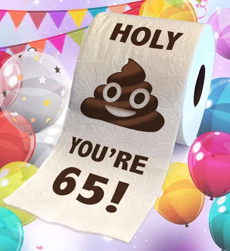 Miniatura 2 de Printed TP Papel higiénico de regalo de cumpleaños 65, divertido regalo de broma de cumpleaños de Holy You're 65, regalo de broma de papel
