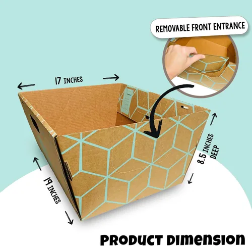 Miniatura 3 de Cats Desire - Cajas de arena desechables para gatos, paquete de 10, diseño de cartón más alto de 17 pulgadas para una contención superior, bandeja
