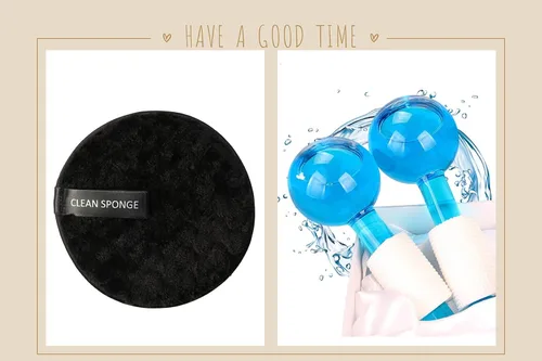 Miniatura 6 de Globos de hielo para cara, 2 globos faciales para herramienta de masaje, masajeador facial de piel fría, aprieta la piel, reduce la hinchazón