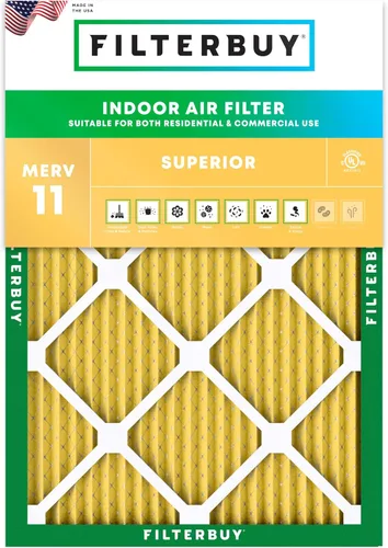 Filterbuy Filtro de aire 8x14x1 pulgadas MERV 11 Defensa Superior contra Mascotas y Alergias (Paquete de 1), Filtros de Repuesto Electrostáticos