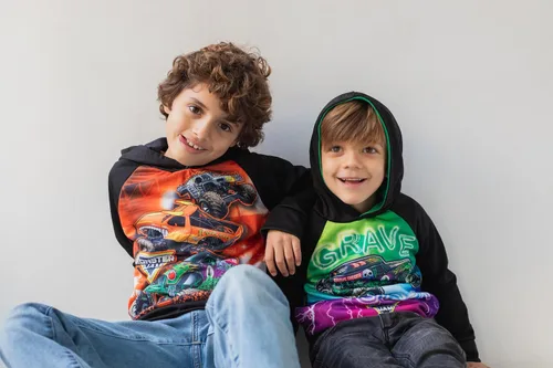 Miniatura 11 de Monster Jam Maximum Destruction El Toro Loco Grave Digger - Sudadera con capucha de forro polar para niños pequeños y grandes