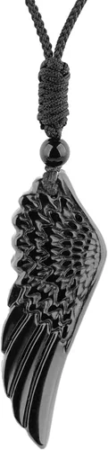 Miniatura 33 de Collar de obsidiana negra con colgante de protección y cadena de cuentas extendida, amuleto de piedra de cristal curativo para hombres y mujeres