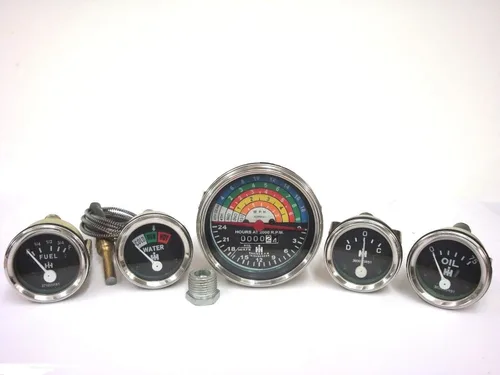 Tacómetro+Temperatura+Presión de Aceite+Ampere+ Juego de Indicadores de Combustible Compatible con IH Farmall Tractor 460, 560 Gas/Diesel