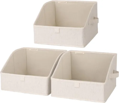 Miniatura 7 de StorageWorks - Contenedores de almacenamiento para armario, caja organizadora trapezoidal para estantes, contenedor de tela para ropa, cestas Marrón