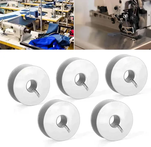 Miniatura 4 de 20 bobinas plateadas de clase M 18034AS para acolchado Longarm, bobinas de aluminio ranuradas, compatibles con máquinas Grace Longarm, accesorios