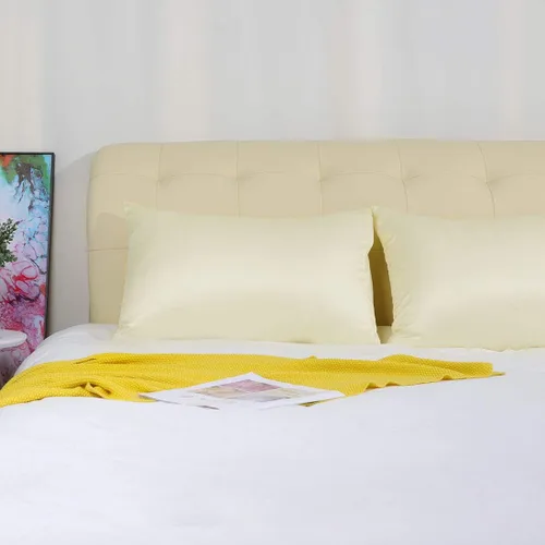 Miniatura 9 de uxcell Paquete de 2 fundas de almohada de satén de seda para cabello y piel, frescas, sedosas, suaves y transpirables, tamaño estándar de 20 x 26