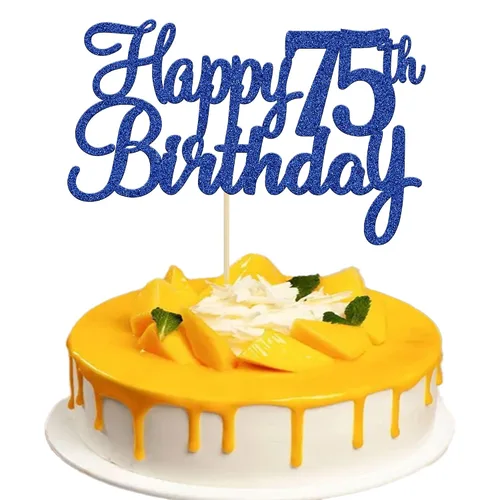 Miniatura 11 de Gyufise 1 decoración para pastel de cumpleaños número 10 con purpurina azul para tarta de 10 años de edad, decoraciones fabulosas para tartas