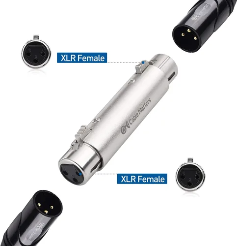 Miniatura 5 de Cable Matters Paquete de 2 adaptadores de cambio de género XLR a XLR - hembra a hembra