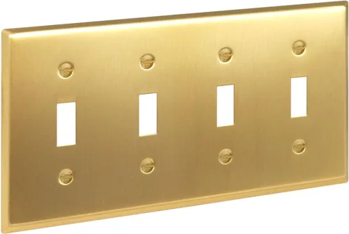 Miniatura 25 de Rio Salto BRASS - Cubierta de pared de metal dorado para toma de corriente o interruptor de luz, placa de pared resistente a la corrosión, cubierta