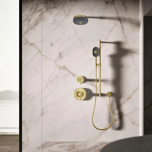 Miniatura 9 de KOHLER 26284-G-2MB Statement™ Multifunción Oblonga 1.75 gpm Ducha de mano, latón moderno cepillado vibrante