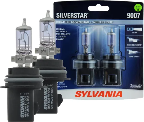 Foco halógeno faro de alto rendimiento Sylvania 9003 (también encaja en H4) SilverStar (paquete de 2), 9007